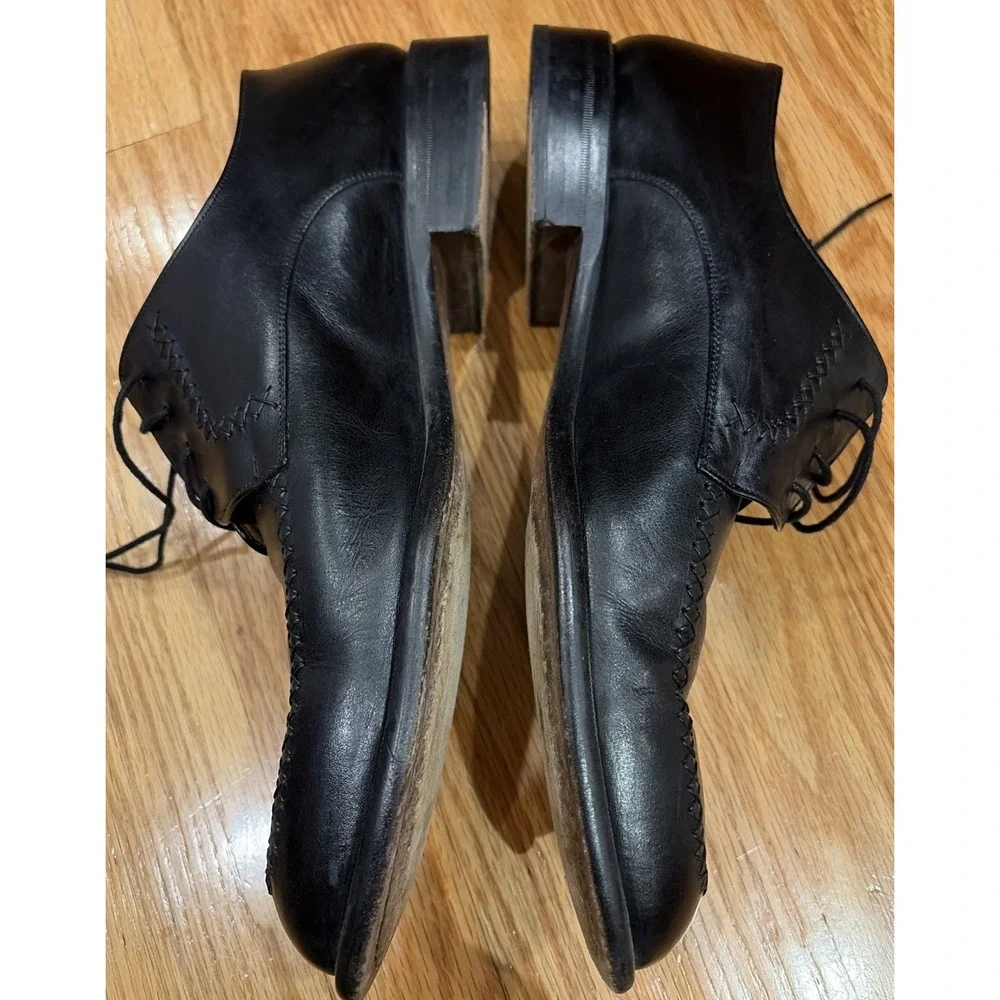 Mezlan Ribera Mens 12 M Black Leather Lace Up‎ Split Toe Derby Dress Shoes Spain